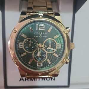 Joseph Abboud Gold Tone Watch with Green Dial
